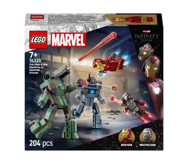 LEGO Marvel Залізна людина та Бойова Машина проти Хаммер Дронів